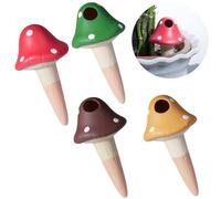 Dolltobe Globos de riego para plantas, 4 unidades, estacas de terracota de riego automático para interiores y exteriores, herramienta de jardín
