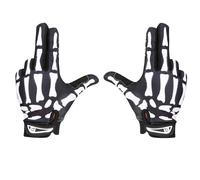 Dolltobe Guantes de ciclismo, esqueleto de dedo completo, guantes térmicos de invierno de forro polar, negro y blanco, guantes de carreras para hombres y mujeres