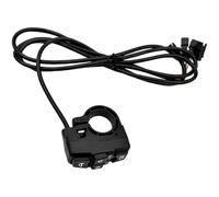 Dolltobe Interruptor de manillar de bicicleta eléctrica, control 3 en 1 de 12 V para bocina de intermitente, accesorio original para bicicleta eléctrica, material TPR, PA6+20GF, negro, para manillares