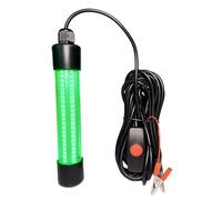 Dolltobe Luz de señuelo subacuática, luz LED de pesca de 13 W con cable de 16.4 pies, verde, lámpara de atracción de peces impermeable IP68, CA/CC 12V-24V para barco de pesca/noche