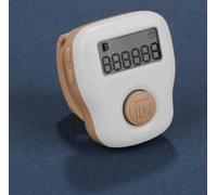 Dolltobe Mini contador digital recargable por USB, clicker electrónico con memoria, anillo ajustable de silicona, funcionamiento con un botón, pantalla luminosa para contar