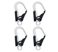 Dolltobe Mosquetón 25Kn 4 piezas, acero cromado, gancho de bloqueo automático, mosquetón grande de liberación rápida de 8.3 x 4.7 pulgadas, resistente para escalada y aparejos