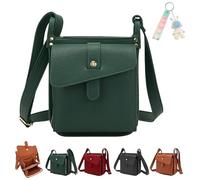 Dollver Crossbody Purse, Dollver Unique Design Crossbody Leather Bag, Built in Wallets with Adjustable Strap (Green)