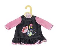 Dolly Moda Vestido Vaquero para Muñecas de 39 - 46 cm - Con Flores y Estampado de Pétalos, Para Manos Pequeñas, Promueve la Empatía y Las Habilidades Sociales, Para Niños de 3+ Años