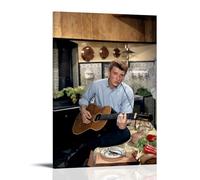 DOLNJUH Johnny Hallyday Amazing Singer Wonderful Music Album Cover Póster Arte de Pared Pintura Decorativa Dormitorio Póster 08 x 12 pulgadas (20 x 30 cm) estilo marco