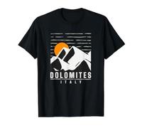 Dolomitas Italia Puestas de Sol gráficas Camiseta gráfica económica, Hombre, Negro, XL