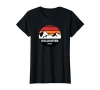 Dolomitas Montañas Atardecer Camiseta gráfica económica, Mujer, Negro, S
