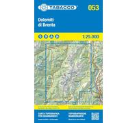 Dolomiti di Brenta. Carta topografica in scala 1:25.000, antistrappo, impermeabile, fotodegradabile. Ediz. italiana, francese, inglese e tedesca: Tabacco Wanderkarte 1:25000: 053