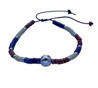 DOLON Pulsera de sóftbol hecha a mano de 2 x 4 mm, cuentas de piedra imperial, accesorios deportivos, regalo de joyería para jugadores, equipos, Navidad, cumpleaños, día del juego, M, Piedra, No es