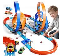 Doloowee DIY Track Builder Juguetes de Pista de Carreras para Niños de 3, 4, 5, 6 años, Pista de Carreras Competitiva para Niños, Regalos para Niños y Niñas de 3, 4, 5, 6 años de Edad