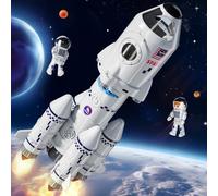 Doloowee Juguete de Cohete Espacial para niños, Transbordador Espacial con Figuras de astronautas, Modelo de Cohete Juguetes educativos para niños de 4, 5, 6, 7 y 8 años