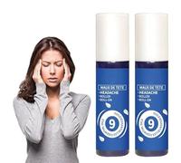 Dolores de Cabeza Roll-on, Roller Anti-Dolor de Cabeza con 9 Aceites Esenciales, Alivia - Aceite Perfumado, Aceite Esencial para Aromaterapia, Ayuda a Liberar la Tensión - 2x 5 ml