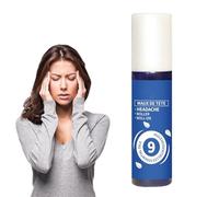 Dolores de Cabeza Roll-on, Roller Anti-Dolor de Cabeza con 9 Aceites Esenciales, Alivia Dolores de Cabeza - Aceite Perfumado, Aceite Esencial para Aromaterapia, Ayuda a Liberar la Tensión - 5 ml