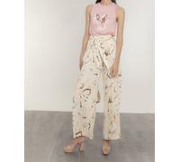 Dolores Promesas Pantalón ancho de mujer fluido con pliegue estampado. Multicolor 40