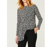 Dolores Promesas Top de mujer volante asimétrico estampado células. Blanco 42