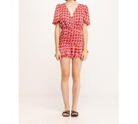 Dolores Promesas Vestido corto escote cruzado circulo deveaux. Rojo 46