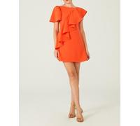 Dolores Promesas Vestido corto volante cruzado. Naranja 42