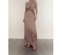 Dolores Promesas Vestido largo escote en espalda con drapeados. Rosa 42