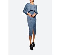 Dolores Promesas Vestido Volante Escote Azul. Azul 40