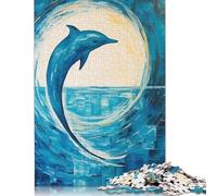 Dolphin Abstract Sea Puzzles Imposible,desafío for Adults Entretenimiento Creativo 1000 Piezas Obra De Arte De Juego De para Adultos Y Niños 1000pcs (75x50cm)