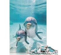 Dolphin Animal Family Rompecabezas Imposible,desafío para Adultos Entretenimiento Creativo 1000 Piezas Obra De Arte De Juego De para Adultos Y Niños Mayores De 12 Años 1000pcs (38x26cm)
