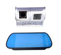 Dolphin Automotive Cámara de aparcamiento doble doble de 12 V para autocaravana (cámara con monitor de espejo de 7 pulgadas)