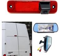 Dolphin Automotive Cámara de marcha atrás con luz de freno, cámara de estacionamiento trasera para Ford Transit Van 2006-2013 (cámara con monitor de espejo de 7 pulgadas)