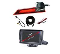 Dolphin Automotive Cámara de marcha atrás con luz de freno trasera para Ford Transit Custom a partir de mayo de 2016, versión LED, con monitor de salpicadero de 4.3 pulgadas