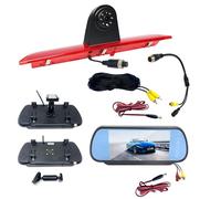 Dolphin Automotive Cámara de marcha atrás con luz de freno trasera para Ford Transit Jumbo de 2014 en adelante con 7 pulgadas espejo de montaje Monitor/pantalla