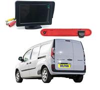 Dolphin Automotive Cámara de marcha atrás trasera con luz de freno para Renault Kangoo 2007-2021 (cámara con monitor de salpicadero de 4.3 pulgadas)