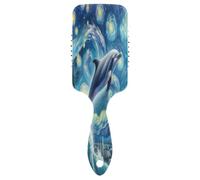Dolphin Flying Starry Night - Peine para el cabello, peine desenredante, peine antiestático, fácil de limpiar