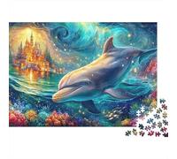 Dolphin Glides por un Castillo Brillante Puzzle De 1000 Piezas Tema delfín Entrenamiento Mental para Adultos Y Niños 38x26cm/1000pcs