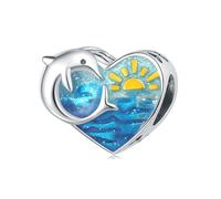 Dolphin Going Out to Sea Beads Charm, accesorio de pulsera de plata esterlina 925, compatible con con Pandora Bracelet Neckalce, regalo para mujeres