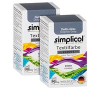 Dolphin Gray Simplicol Expert Fabric Dye Tinte de Coloración para Textiles: Lavado a Mano o Lavadora - Tiñe y Restaura Sus Telas y Ropa - Gris, pack con 2 unidades