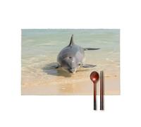 Dolphin in Shallow Water Placement Mats for Dining Table Place Mats Suitable for Personal Dining Tables Dinner Parties BBQ Weddings