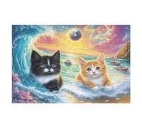 Dolphin in Waves Puzzle 1000 Piezas Hogar Decoración Elegante Rompecabezas para Hombres Y Mujeres 3D DIY Creativo Aliviar Estrés Desafío Intelectual 1000 PCS