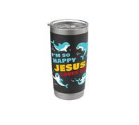 Dolphin Kids Faith - I’m So Happy Jesus Loves Me Christian Vaso térmico de acero inoxidable de doble pared
