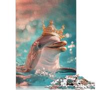Dolphin King Rompecabezas Imposible,desafío para Adultos Juego Educativo 1000 Piezas Obra De Arte De Juego De para Adultos Y Niños A Partir De 12 Años 1000pcs (38x26cm)