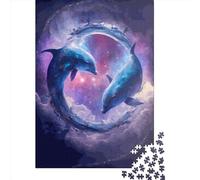 Dolphin Love Rompecabezas Imposible,desafío para Adultos Entretenimiento Creativo 1000 Piezas Obra De Arte De Juego De para Adultos Y Niños A Partir De 12 Años 1000pcs (75x50cm)