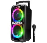 Dolphin Portable Bluetooth Speaker - Party Speaker with Sound-Activated, TWS, Powerful X-Bass, Dual 10" Woofers, Long-Lasting Battery