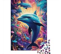 Dolphin Puzzle Imposible,desafío for Adults Entretenimiento Creativo 1000 Piezas Obra De Arte De Juego De para Adultos Y Niños Mayores De 12 Años 1000pcs (38x26cm)