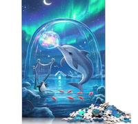 Dolphin Puzzle Imposible,desafío para Adultos Entretenimiento Creativo 1000 Piezas Obra De Arte De Juego De para Adultos Y Niños Mayores De 12 Años 1000pcs (38x26cm)