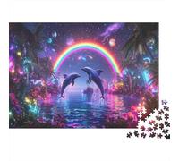 Dolphin Puzzles Imposible,desafío for Adults Entretenimiento Creativo 300 Piezas Obra De Arte De Juego De para Adultos, Regalos A Partir De 14 Años 300pcs (40x28cm)