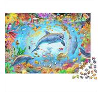 Dolphin Puzzles Imposible,desafío para Adultos Juego Educativo 1000 Piezas Obra De Arte De Juego De para Adultos Y Niños Mayores De 12 Años 1000pcs (75x50cm)