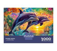 Dolphin Rompecabezas 1000 Piezas Puzzles para Adolescentes Y Niños Jigsaw Puzzles Juguete De Desafío, 52x38cm/1000pcs