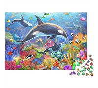 Dolphin Rompecabezas Imposible,desafío for Adults Juego Educativo 1000 Piezas Obra De Arte De Juego De para Adultos, Regalos A Partir De 14 Años 1000pcs (75x50cm)