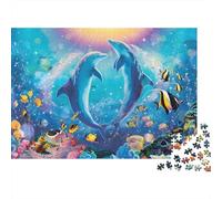 Dolphin Rompecabezas Imposible,desafío for Adults Juego Educativo 1000 Piezas Obra De Arte De Juego De para Adultos Y Niños A Partir De 12 Años 1000pcs (75x50cm)