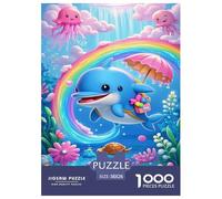 Dolphin Rompecabezas Imposible,desafío para Adultos Entretenimiento Creativo 1000 Piezas Obra De Arte De Juego De para Adultos, Regalos A Partir De 14 Años 38x26cm/1000pcs