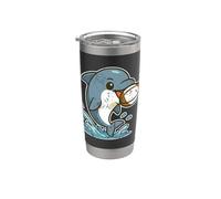 Dolphin Rugby salto De dibujos animados Vaso térmico de acero inoxidable de doble pared