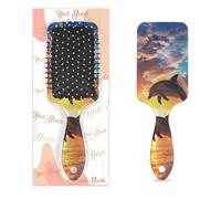 Dolphin Sunset - Cepillo para el pelo, diseño de delfines oceánicos, húmedo y seco, cojín de aire, cepillo de pelo desenredante de plástico para niños y adultos, regalo de vuelta a la escuela, mujeres